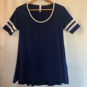 NWOT Lularoe Perfect T Navy Blue White Details  XS
